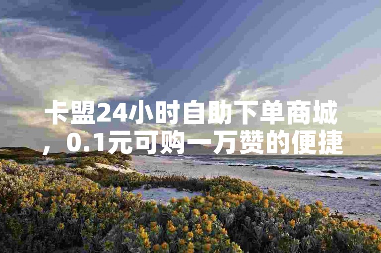 卡盟24小时自助下单商城，0.1元可购一万赞的便捷平台。