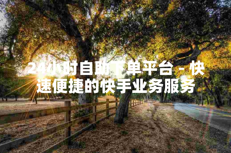 24小时自助下单平台 - 快速便捷的快手业务服务