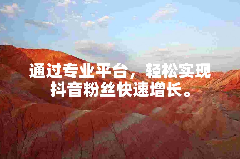 通过专业平台，轻松实现抖音粉丝快速增长。