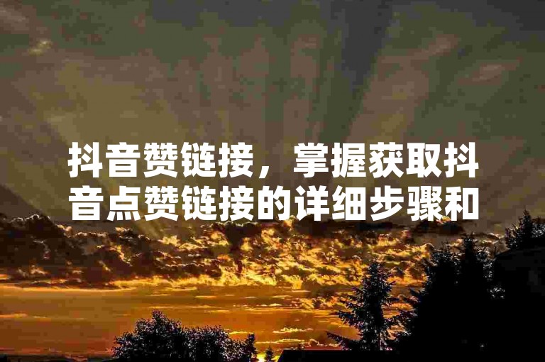 抖音赞链接，掌握获取抖音点赞链接的详细步骤和技巧，让你的视频轻松获得更多关注。