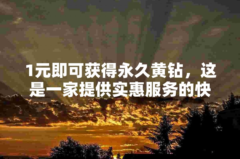 1元即可获得永久黄钻，这是一家提供实惠服务的快手涨粉网站。