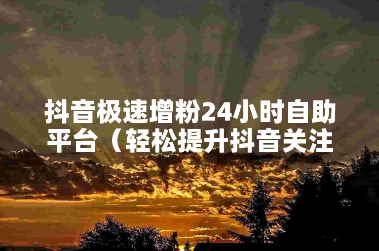 抖音极速增粉24小时自助平台（轻松提升抖音关注度的高性价比途径）。