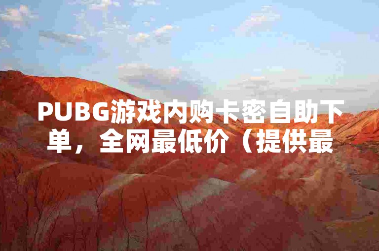PUBG游戏内购卡密自助下单，全网最低价（提供最经济实惠的PUBG卡密自助购买服务）。