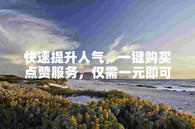 快速提升人气，一键购买点赞服务，仅需一元即可获得一千赞。