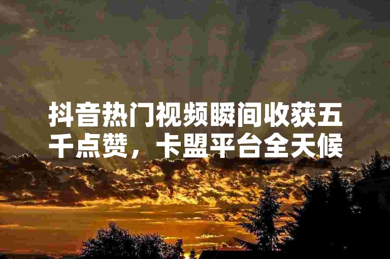 抖音热门视频瞬间收获五千点赞，卡盟平台全天候提供自助下单服务。