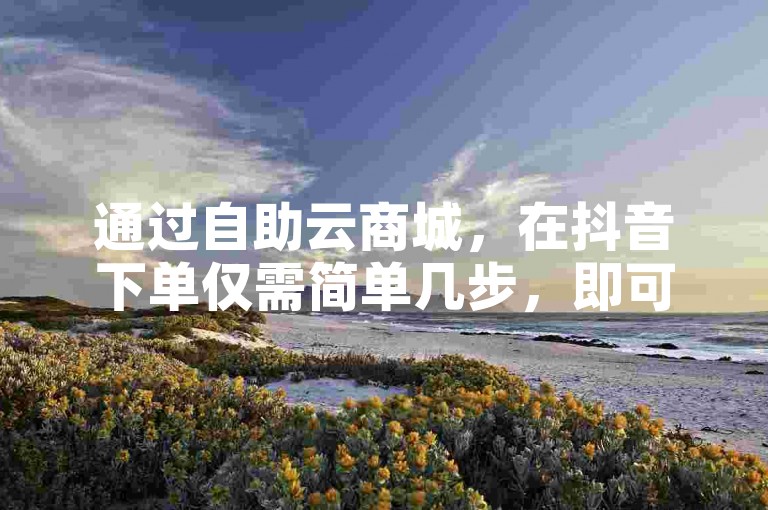 通过自助云商城，在抖音下单仅需简单几步，即可实现0.01元提升快手视频的播放量和双击数。