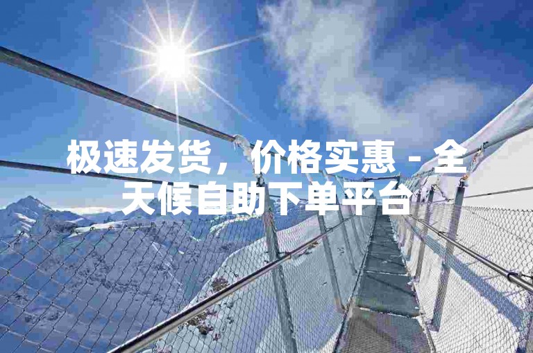 极速发货，价格实惠 - 全天候自助下单平台