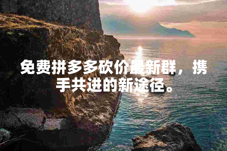 免费拼多多砍价最新群，携手共进的新途径。