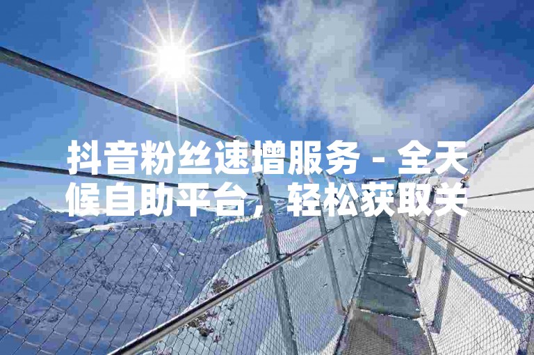 抖音粉丝速增服务 - 全天候自助平台，轻松获取关注者。