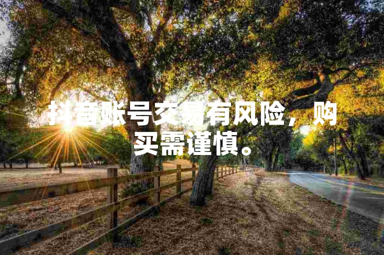 抖音账号交易有风险，购买需谨慎。