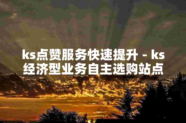 ks点赞服务快速提升 - ks经济型业务自主选购站点
