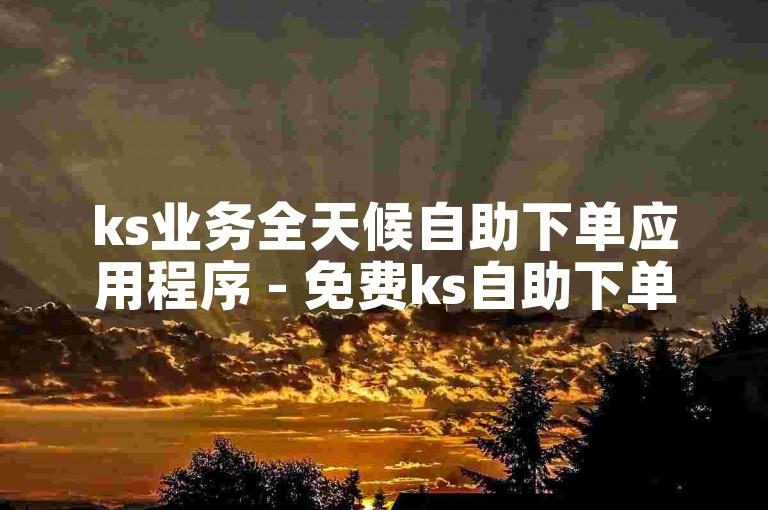 ks业务全天候自助下单应用程序 - 免费ks自助下单网站