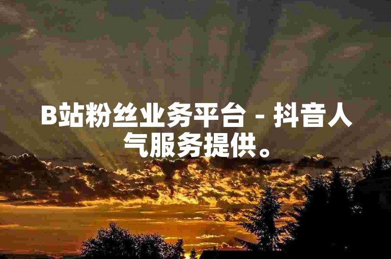B站粉丝业务平台 - 抖音人气服务提供。