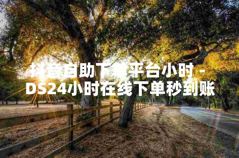 抖音自助下单平台小时 - DS24小时在线下单秒到账