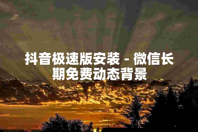 抖音极速版安装 - 微信长期免费动态背景
