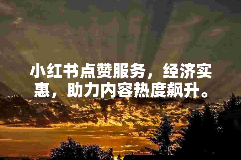 小红书点赞服务，经济实惠，助力内容热度飙升。