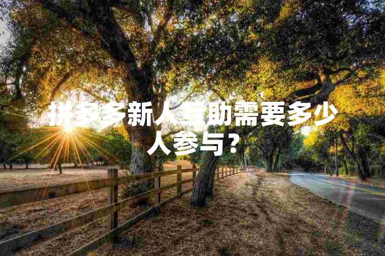拼多多新人互助需要多少人参与？