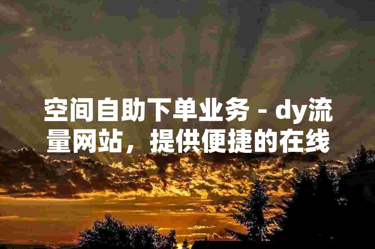 空间自助下单业务 - dy流量网站，提供便捷的在线服务。