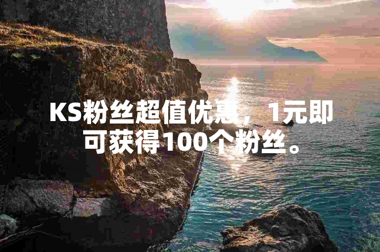 KS粉丝超值优惠，1元即可获得100个粉丝。