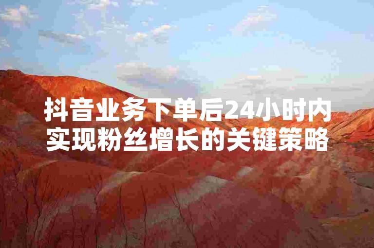 抖音业务下单后24小时内实现粉丝增长的关键策略，确保在下单后的第一时间采取有效行动以促进粉丝数量的增加！