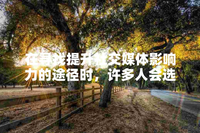 在寻找提升社交媒体影响力的途径时，许多人会选择使用在线服务来增加他们的抖音点赞数或快手播放量。