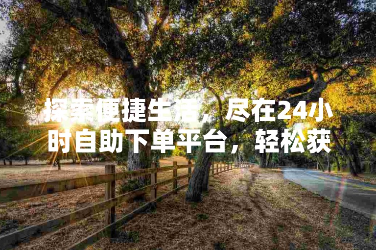 探索便捷生活，尽在24小时自助下单平台，轻松获取dy业务软件app。