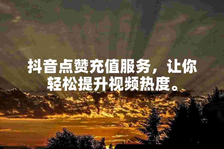 抖音点赞充值服务，让你轻松提升视频热度。