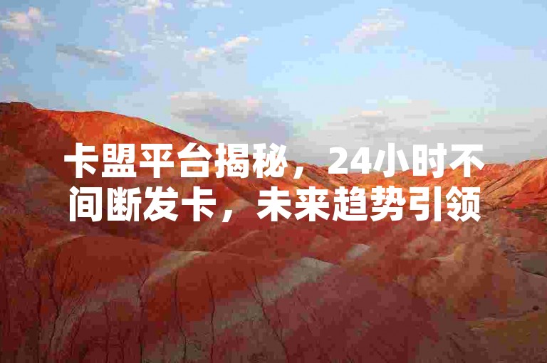 卡盟平台揭秘，24小时不间断发卡，未来趋势引领者！