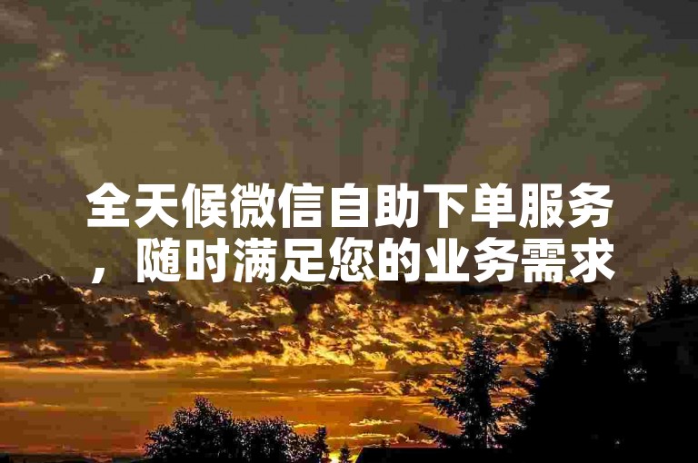 全天候微信自助下单服务，随时满足您的业务需求。