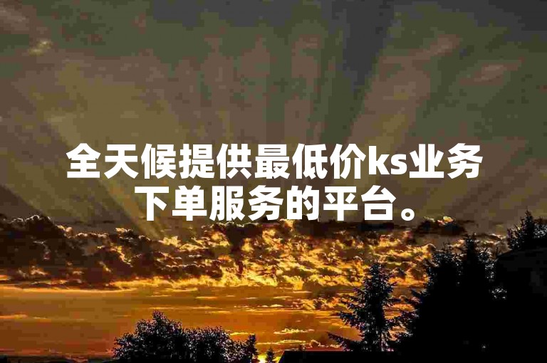 全天候提供最低价ks业务下单服务的平台。