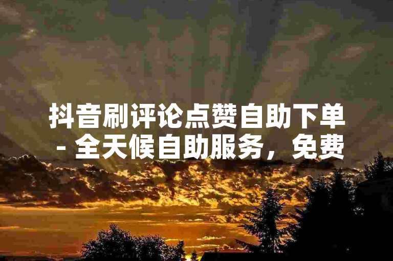 抖音刷评论点赞自助下单 - 全天候自助服务，免费体验。