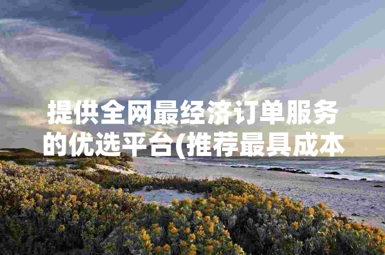 提供全网最经济订单服务的优选平台(推荐最具成本效益的全网下单服务)
