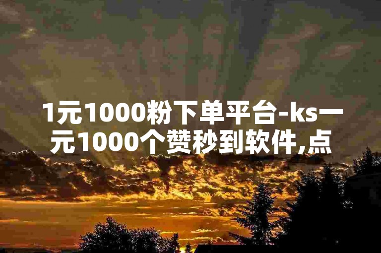 1元1000粉下单平台-ks一元1000个赞秒到软件,点赞下单业务。