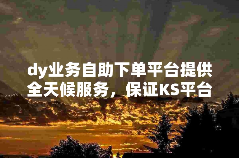 dy业务自助下单平台提供全天候服务，保证KS平台上的点赞价格始终处于24小时最低。