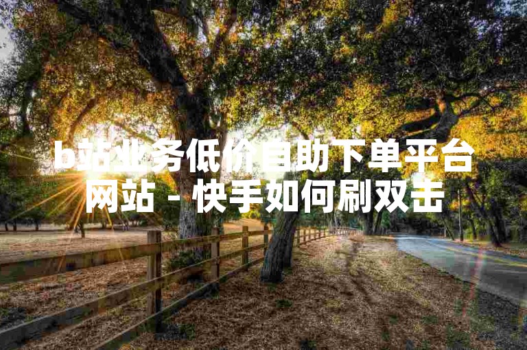 b站业务低价自助下单平台网站 - 快手如何刷双击