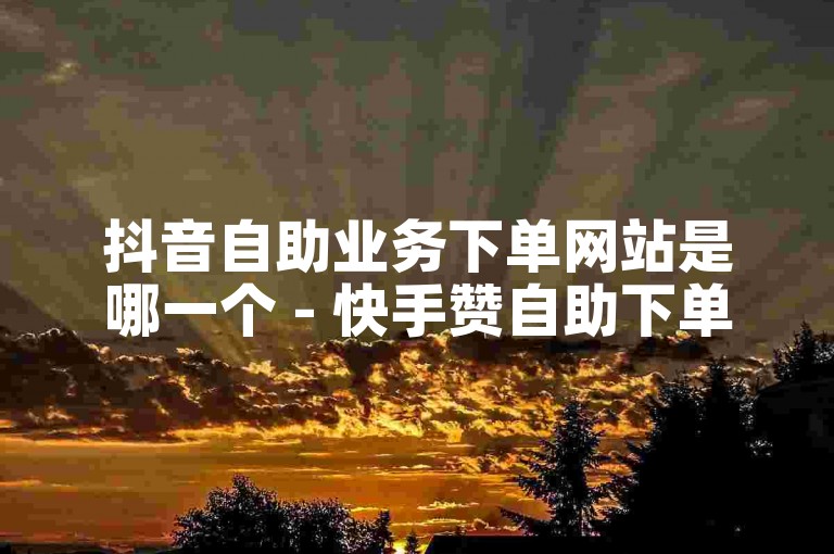 抖音自助业务下单网站是哪一个 - 快手赞自助下单平台秒到网站