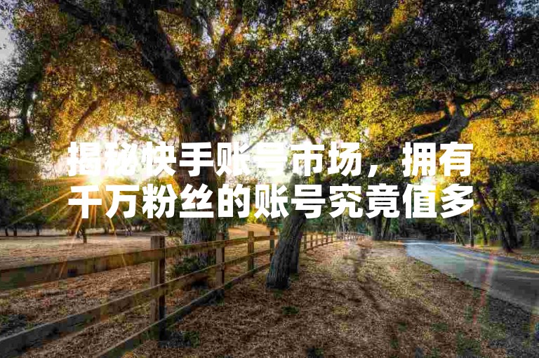 揭秘快手账号市场，拥有千万粉丝的账号究竟值多少钱？2025年必知的行情分析！