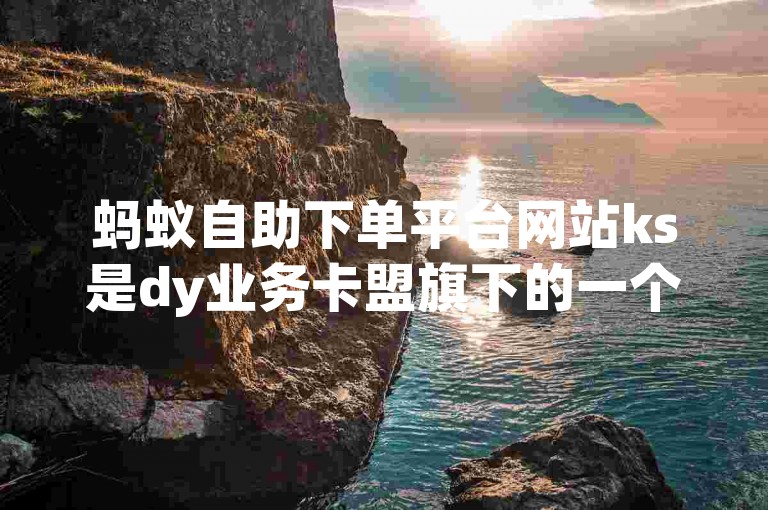 蚂蚁自助下单平台网站ks是dy业务卡盟旗下的一个服务平台。