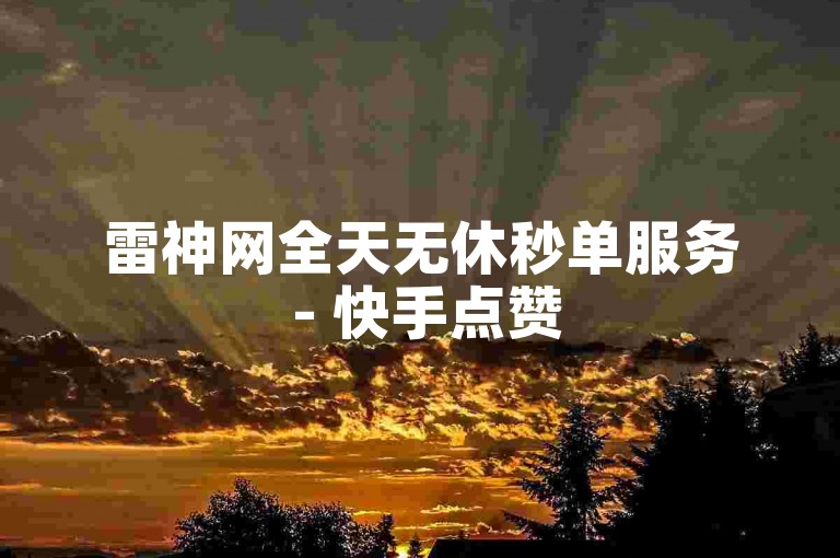 雷神网全天无休秒单服务 - 快手点赞