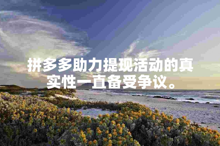 拼多多助力提现活动的真实性一直备受争议。