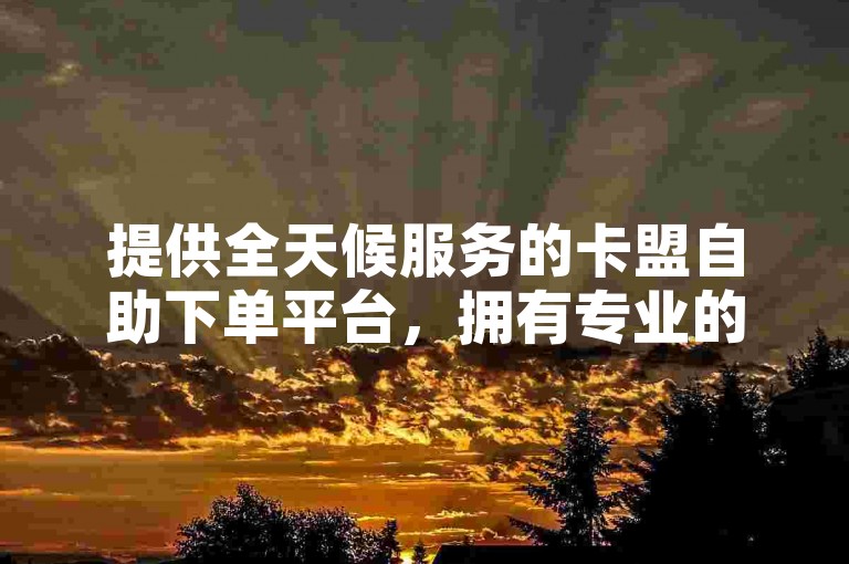提供全天候服务的卡盟自助下单平台，拥有专业的人工点赞团队随时待命。