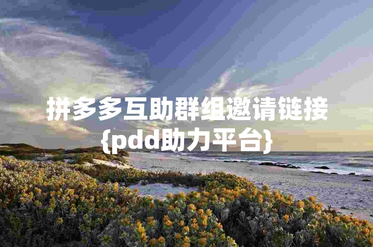 拼多多互助群组邀请链接{pdd助力平台}