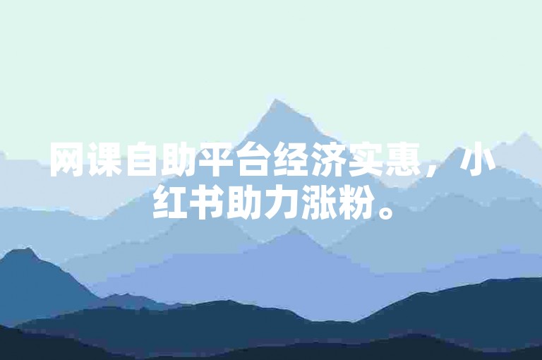 网课自助平台经济实惠，小红书助力涨粉。