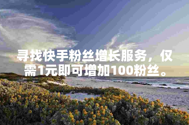 寻找快手粉丝增长服务，仅需1元即可增加100粉丝。