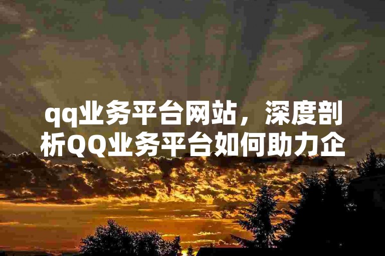 qq业务平台网站，深度剖析QQ业务平台如何助力企业高效运营？