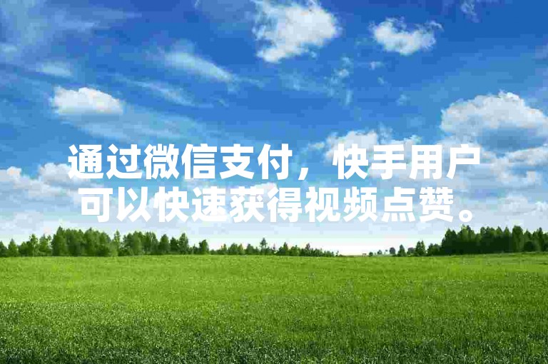 通过微信支付，快手用户可以快速获得视频点赞。