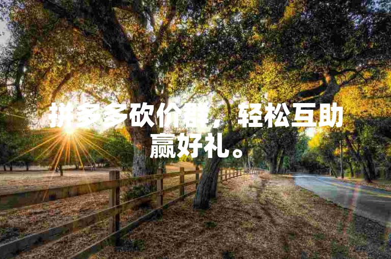 拼多多砍价群，轻松互助赢好礼。