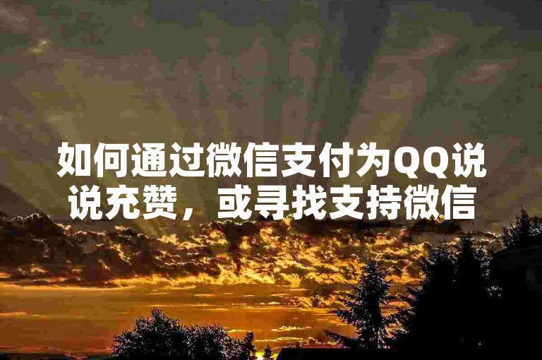 如何通过微信支付为QQ说说充赞，或寻找支持微信支付的说说点赞软件网站。