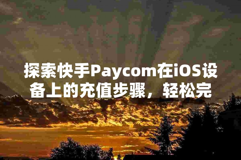 探索快手Paycom在iOS设备上的充值步骤，轻松完成账户充值。