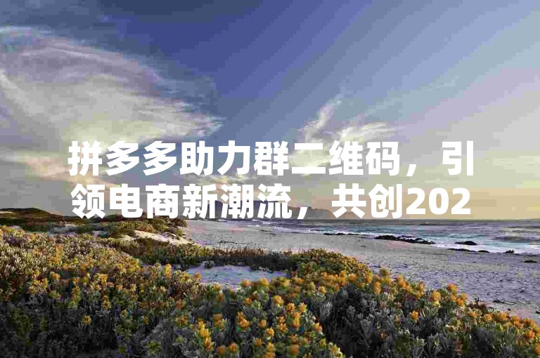 拼多多助力群二维码，引领电商新潮流，共创2025辉煌未来。